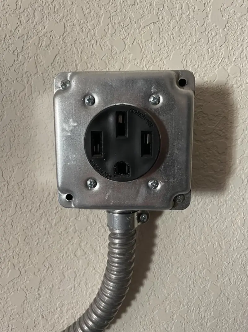 NEMA 14-50 outlet installed for Smart Home Electrical in Osage